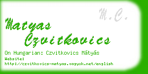 matyas czvitkovics business card