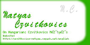 matyas czvitkovics business card